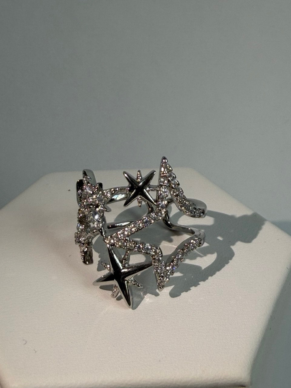 Celestial Star Pavé Ring - Sparkling Silver Statement Jewelry